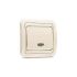 Выключатель 1-кл. СП Mimoza 10А IP20 с подсветкой крем./крем. Makel 25021