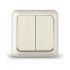 Выключатель 2-кл. ОП Олимп 10А IP20 сл. кость UNIVersal Б-О0023