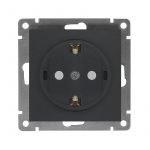 Розетка 1-м СП Афина 16А IP20 с заземл. защ. шторки механизм графит Universal A0049-Gr