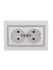 Розетка 2-м СП Mira 16А IP20 с заземл. с сер. вставкой керамика бел. LEZARD 701-0215-127