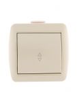 Переключатель проходной 1-кл. ОП Nata 10А IP20 крем. LEZARD 710-0300-105
