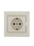 Розетка 1-м СП Mira 16А IP20 с заземл. со вставкой керамика крем. LEZARD 701-0303-122