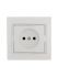Розетка 1-м СП Mira 16А IP20 без заземл. с бел. вставкой керамика бел. LEZARD 701-0202-121