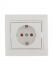 Розетка 1-м СП Mira 16А IP20 с заземл. защ. шторки с бел. вставкой керамика бел. LEZARD 701-0202-124