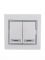 Выключатель 2-кл. СП Mira 10А IP20 с подсветкой с сер. вставкой бел. LEZARD 701-0215-112