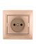 Розетка 1-м СП Mira 16А IP20 без заземл. со вставкой керамика свет. корич. перламутр. LEZARD 701-3131-121