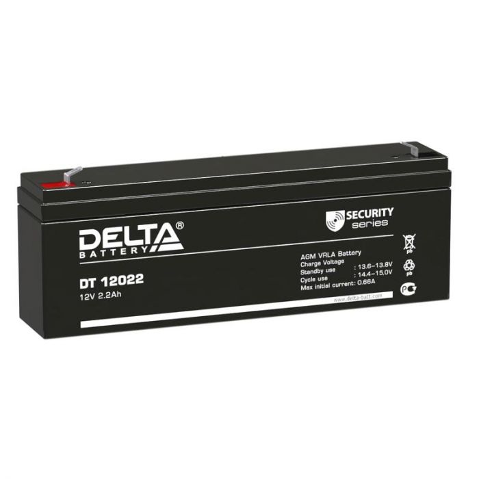 Аккумулятор ОПС 12В 2.2А.ч Delta DT 12022