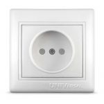 Розетка 1-м СП Севиль 16А IP20 без заземл. защ. шторки бел. UNIVersal С0047