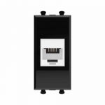 Розетка телефонная 1мод. Avanti "Черный квадрат" RJ12 без шторок модульная механизм DKC 4402611