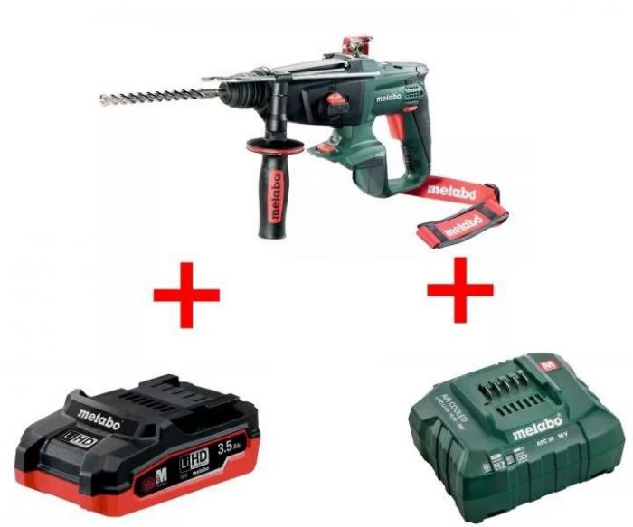 Перфоратор аккумуляторный KHA 18 LTX 1х3.5Ач LiHD+ЗУ ASC55 Metabo T03320