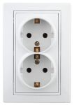 Розетка 2-м СП Plano 1-205-01 16А IP20 250В 2х2P+E Schuko бел. Intro Б0053915