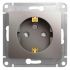 Розетка 1-м СП Glossa 16А IP20 250В с заземл. защ. шторки механизм платина SE GSL001245
