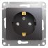 Розетка 1-м СП Glossa 16А IP20 250В с заземл. защ. шторки механизм графит SE GSL001345