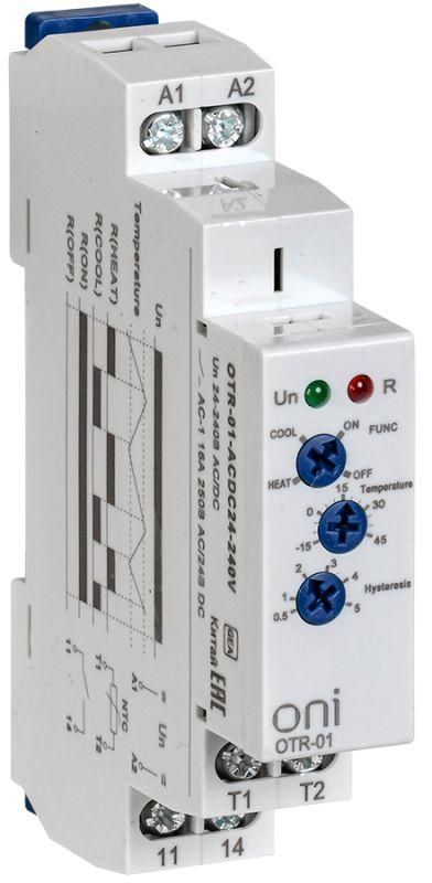 Реле температурное OTR-01 1 конт. 24-240В AC/DC ONI OTR-01-ACDC24-240V